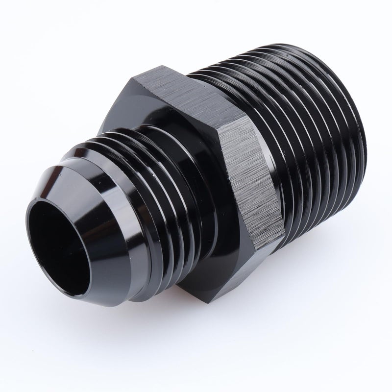 AC PERFORMANCE Male 1" NPT to -12 AN Flare Adapter Straight Aluminum Black - Image 4